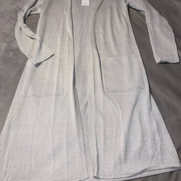 Eileen Fisher Fine Organic Linen  Crepe Sparkle Long Cardigan. Small NWT $ 328 - Picture 3 of 9